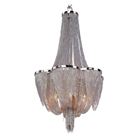 Maxim Six Light Polished Nickel Up Chandelier 21464NKPN